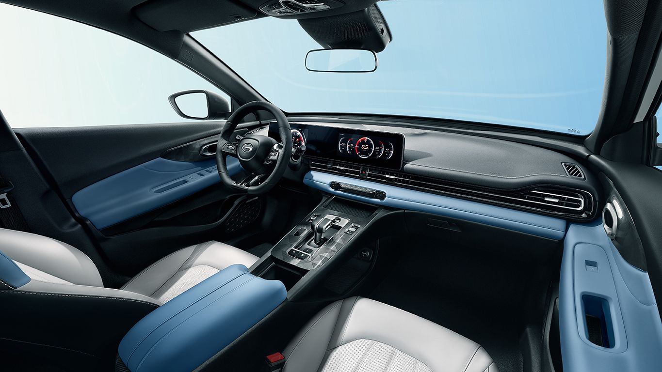 Aircraft-style shifter, fashionable cabin design, power sunroof.