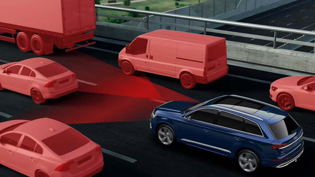With adaptive cruise assist with lane guidance, the hands-on system maintains a time-distance setting to the vehicle ahead and helps keep you centered in your lane.