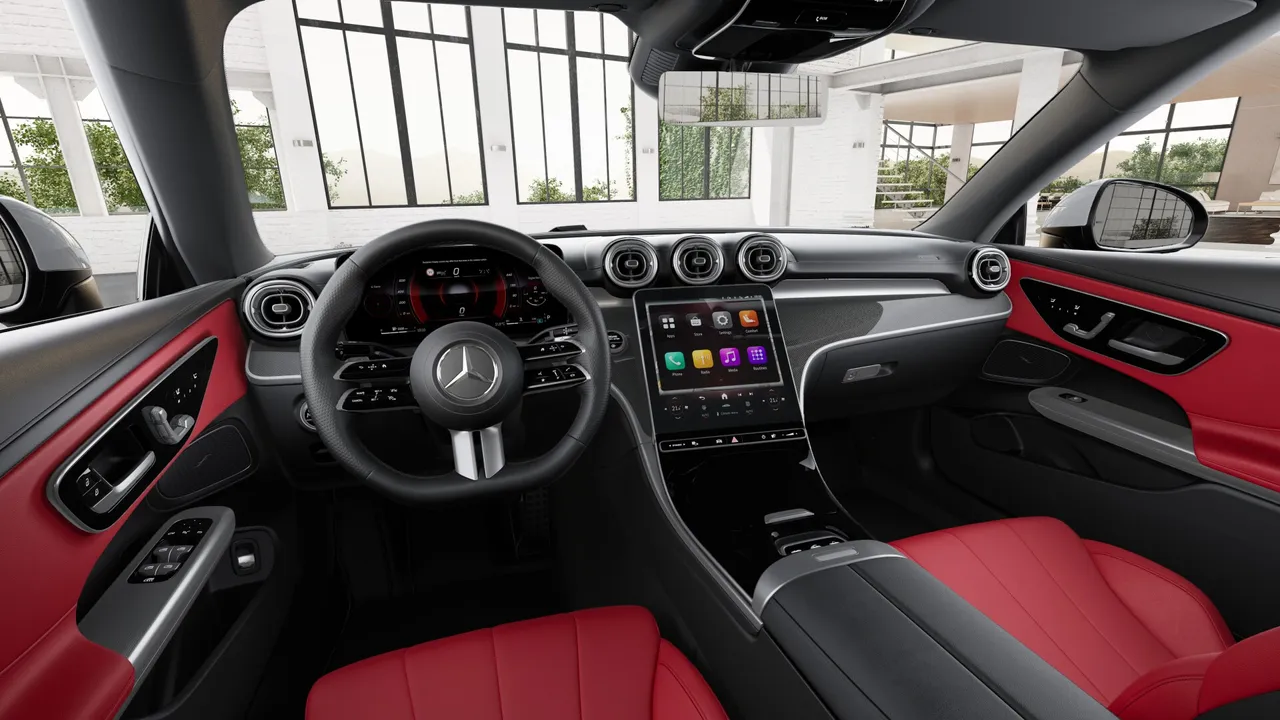 A mosaic of luxurious highlights in the interior lends the new CLE Cabriolet a high-quality overall image of the very highest level. Impressive details such as the instrument panel and beltlines in ARTICO man-made leather in Nappa look, the comfortable multi-contour seats as well as the first-class sound worlds of the Burmester® 3D surround sound system provide an all-round, unique driving feeling – with the top open or closed.